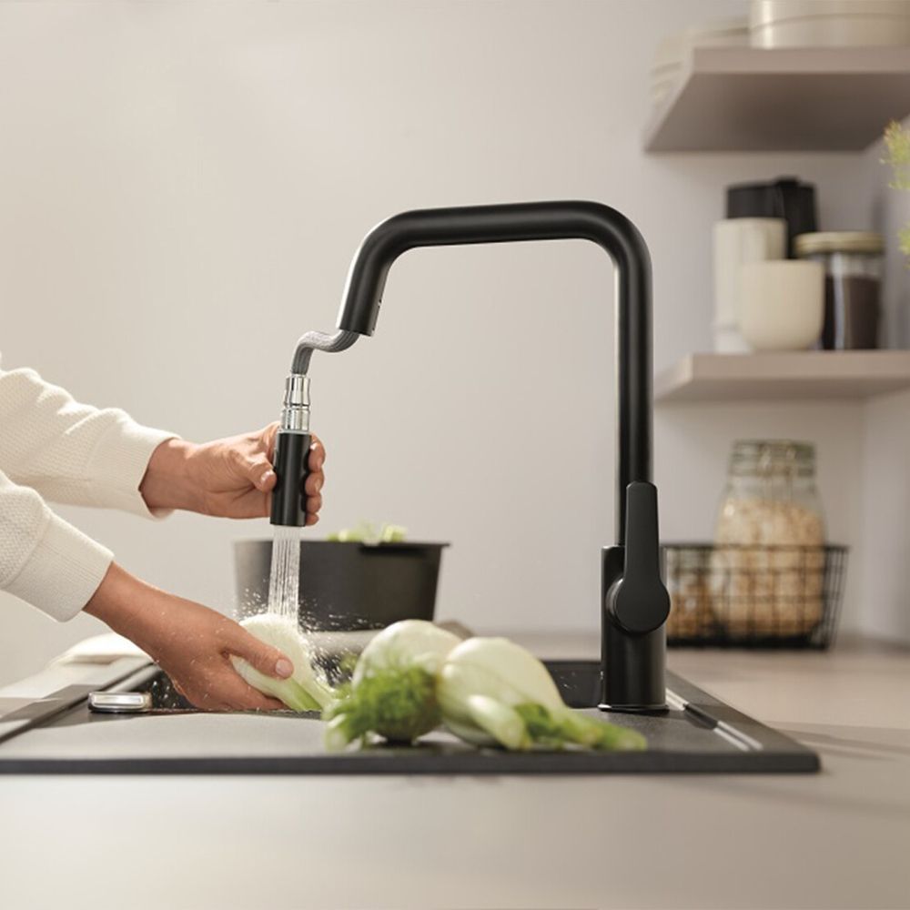 Змішувач для кухні Grohe QuickFix Start Black чорний матовий (306312430) 306312430 &mdash; фото в Esantehnika