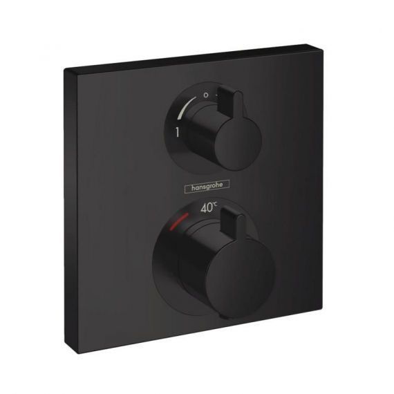 Змішувач для душу з термостатом на 2 споживачі Hansgrohe Ecostat Square (колір - чорний матовий) 15714670 15714670 &mdash; фото в Esantehnika