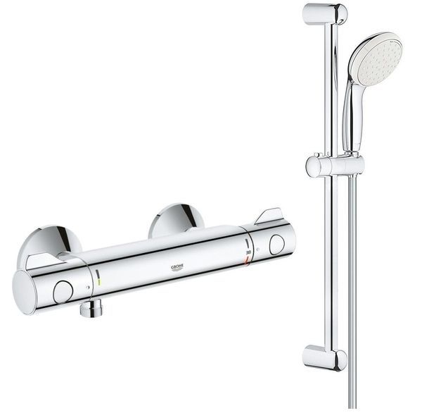 Змішувач для душу Grohe Grohtherm 800 хром 34558000 + Душовий гарнітур Grohe New Tempesta хром 27598001 34558000+27598001 &mdash; фото в Esantehnika
