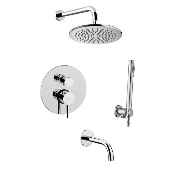 Душевая система для ванны с изливом Paffoni Shower, верхний душ &Oslash;225 мм (цвет - хром) KITLIG019CR+ZBOC139CR KITLIG019CR+ZBOC139CR &mdash; фото в Esantehnika