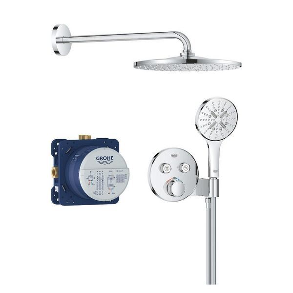 Душевая система скрытого монтажа Grohe Grohtherm SmartControl Perfekt с верхним душем Rainshower 310, хром (34866000) 34866000 &mdash; фото в Esantehnika