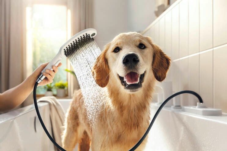 Ручний душ для собак 150 3jet, з масажним струменем Hansgrohe DogShower (колір - білий матовий) 26640700 26640700 &mdash; фото в Esantehnika