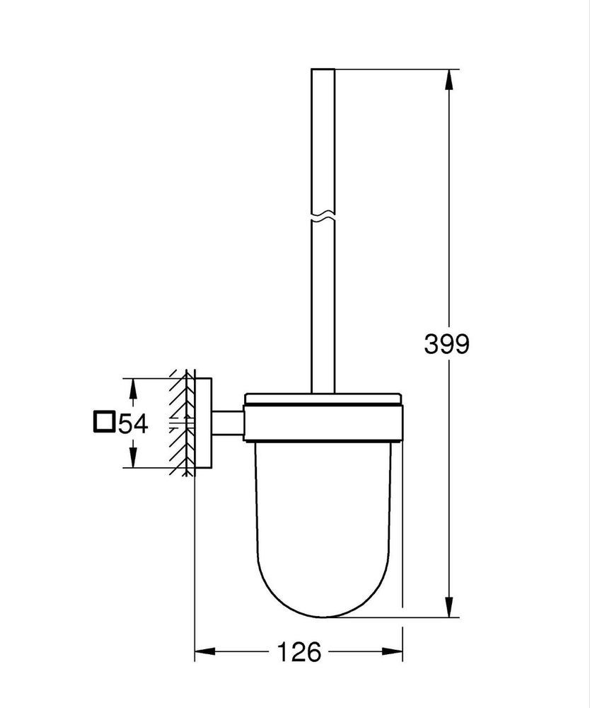 Підвісний йоржик для унітазу Grohe QuickFix Start Cube Black 409772430 409772430 &mdash; фото в Esantehnika