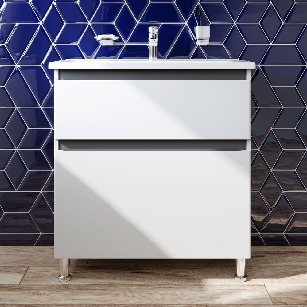 Комплект мебели тумба с умывальником AM.PM X-Joy 80 х 45 х h85 см, белый глянец M85-FSX0802-WC0802WG38 M85-FSX0802-WC0802WG38 &mdash; фото в Esantehnika