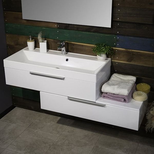 Тумба с умывальником Fancy Marble Tristan 1000 (Mersey) + Signe 0410101 Tristan 1000 &mdash; фото в Esantehnika
