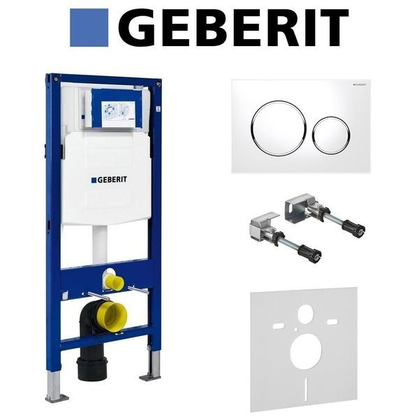 Інсталяція Geberit Duofix (4-в-1) у комплекті з клавішею Sigma 20, білий/хром 111.300.00.5+156.050.00.1+111.815.00.1+115.882.KJ.1 111.300.00.5+156.050.00.1+111.815.00.1+115.882.KJ.1 &mdash; фото в Esantehnika