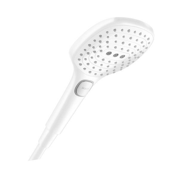 Лейка для душа Hansgrohe Raindance Select E 120 (цвет - белый матовый), 3 вида струи 26520700 26520700 &mdash; фото в Esantehnika