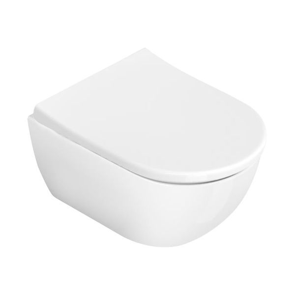 Унитаз подвесной NewFlush (безободковый) Catalano Sfera в комплекте с сидением Soft Close 1VSS50R002+5ZECOFN+5KFST 1VSS50R002+5ZECOFN+5KFST &mdash; фото в Esantehnika