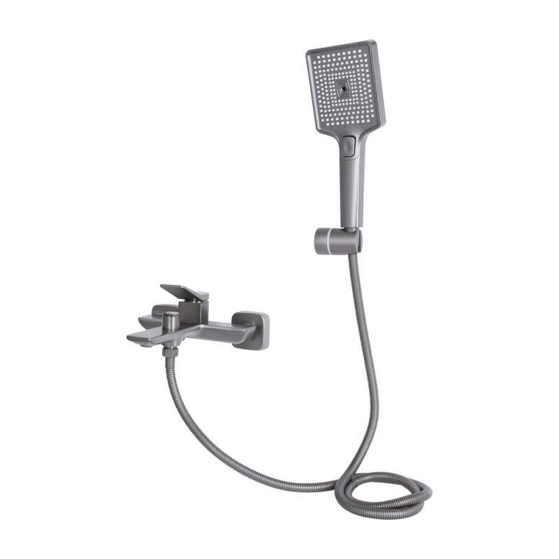 Смеситель для ванной Qtap Presto (с душевым гарнитуром) QTPRE259GRP45584 Graphite QTPRE259GRP45584 &mdash; фото в Esantehnika