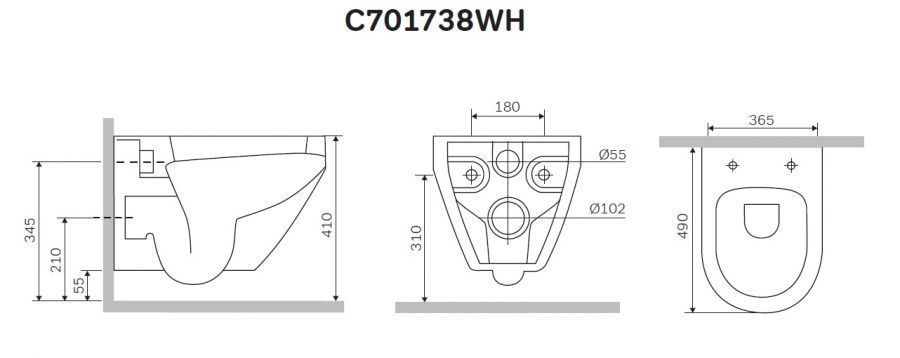 Унитаз подвесной AM.PM Spirit 2.0 c быстросъемным cиденьем с микролифтом C701738SC C701738SC &mdash; фото в Esantehnika