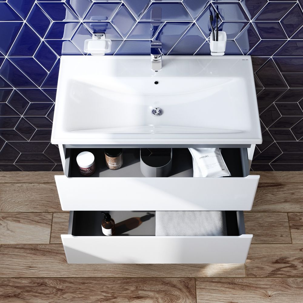 Комплект меблів тумба з умивальником AM.PM X-Joy 80 х 45 х h60 см, білий глянець M85-FHX0802-WC0802WG38 M85-FHX0802-WC0802WG38 &mdash; фото в Esantehnika