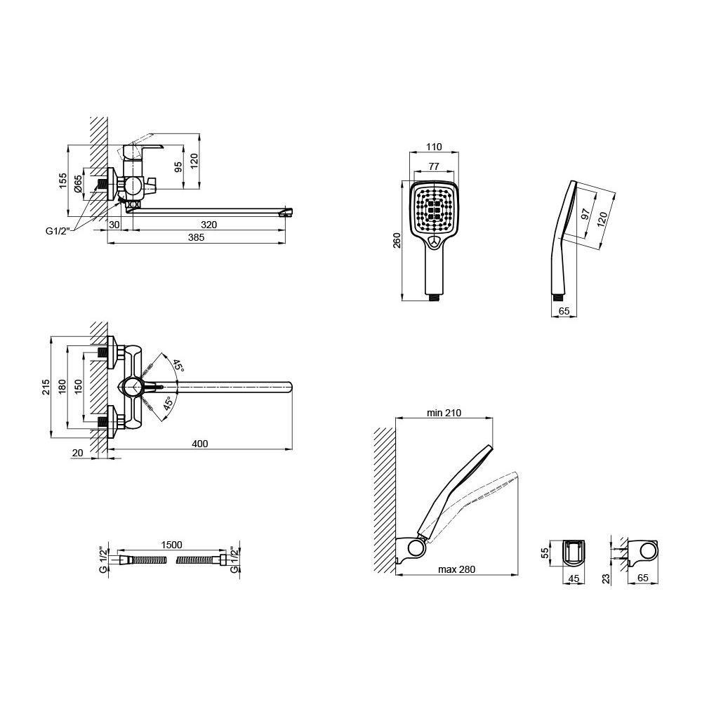 Змішувач для ванни Q-Tap Grand BCR 005 (QTGRABCR005) QTGRABCR005 &mdash; фото в Esantehnika