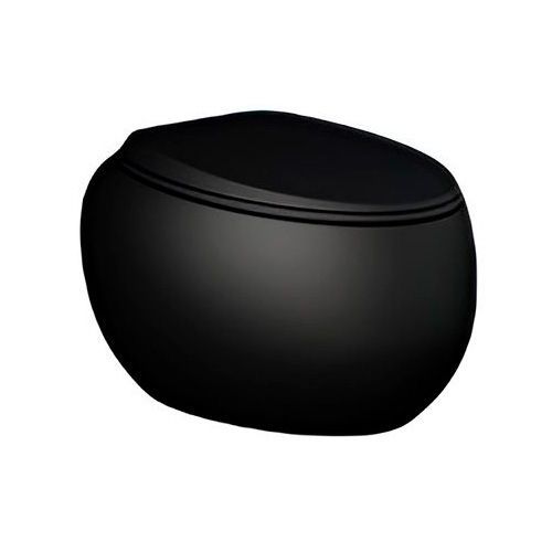 Унітаз підвісний Rak Ceramics Сloud у комплекті з сидінням Slim Soft Close, колір - чорний мат CLOWC1446504A + CLOSC3901504 CLOWC1446504A+CLOSC3901504 &mdash; фото в Esantehnika