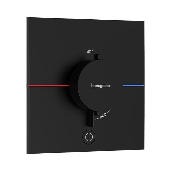 Термостат прихованого монтажу на 1 споживач та додатковий вихід Hansgrohe ShowerSelect Comfort E (колір &ndash; чорний матовий) 15575670 15575670 &mdash; фото в Esantehnika