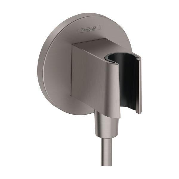 Шлангове з'єднання з тримачем Hansgrohe FixFit S (колір - матовий чорний хром) 26888340 26888340 &mdash; фото в Esantehnika