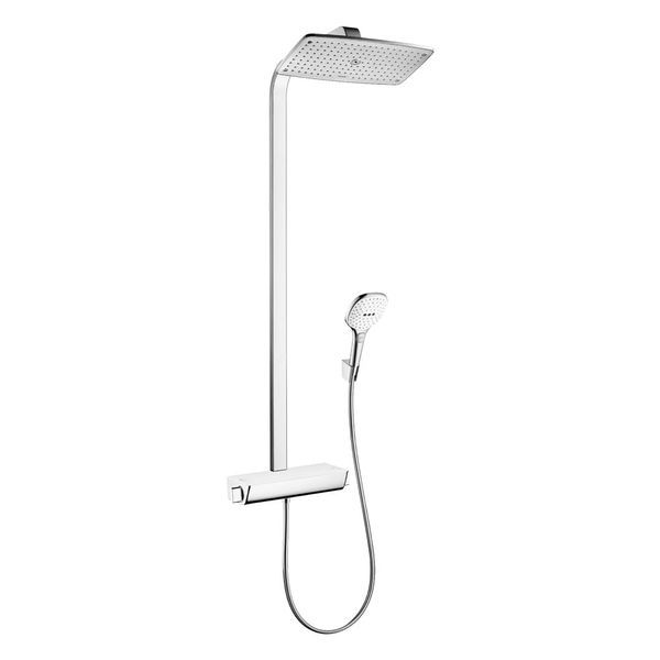 Душевая система с термостатом Hansgrohe Raindance E Showerpipe 360 1jet EcoSmart 9 л/мин (цвет - хром/белый) 27286400 27286400 &mdash; фото в Esantehnika
