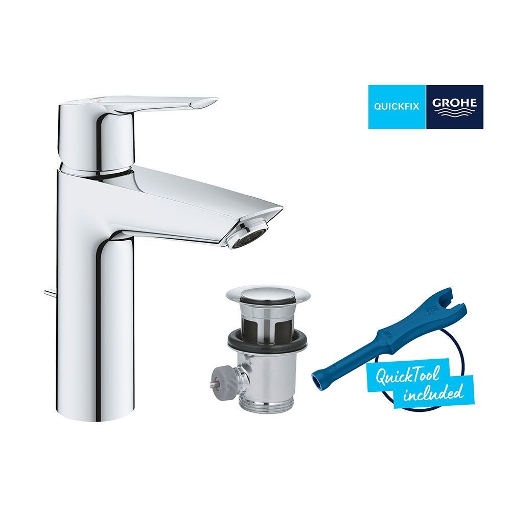 Змішувач для раковини M-розміру Grohe QuickFix Start (колір - хром) 23455002 23455002 &mdash; фото в Esantehnika