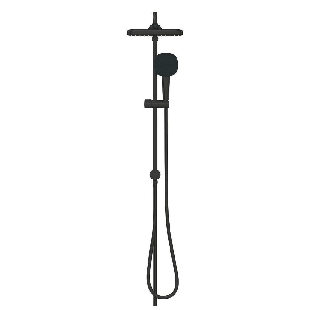 Душова система Grohe Tempesta System 250 Cube Flex з перемикачем, настінного монтажу, чорний матовий (269772431) 269772431 &mdash; фото в Esantehnika