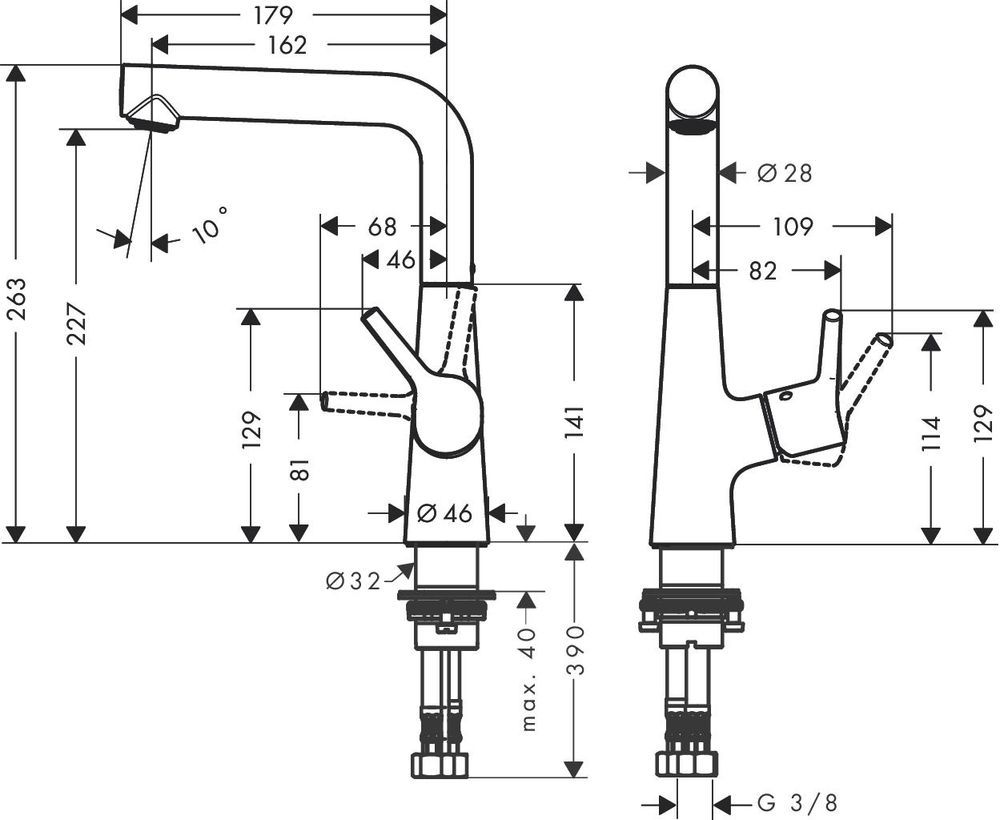 Смеситель для умывальника Hansgrohe Talis S 210 с донным клапаном, хром (72105000) 72105000 &mdash; фото в Esantehnika