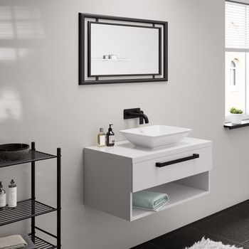 Смеситель для раковины настенный Hansgrohe Vernis Shape (цвет - чёрный матовый), излив 205 мм 71578670 71578670 &mdash; фото в Esantehnika