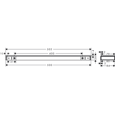 Полочка для душа Hansgrohe Rainfinity Shelf 500 (цвет - хром) 26844000 26844000 &mdash; фото в Esantehnika