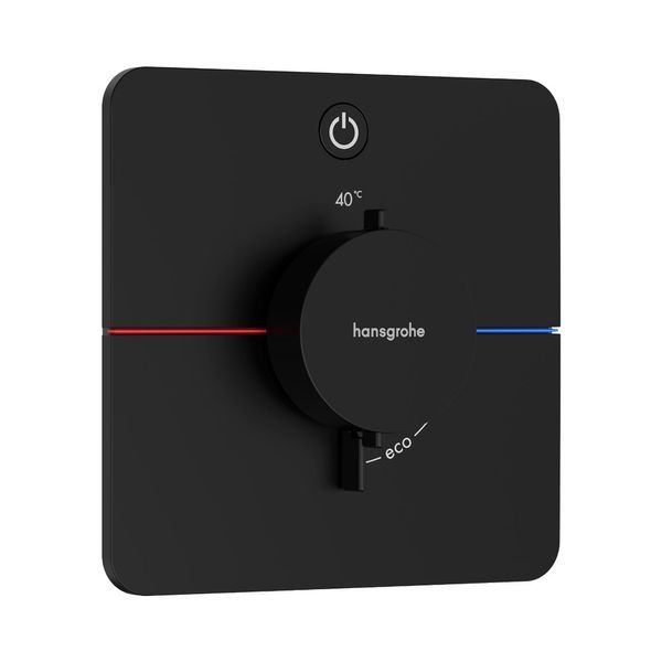 Термостат на 1 споживач Hansgrohe ShowerSelect Comfort Q (колір &ndash; чорний матовий) 15581670 15581670 &mdash; фото в Esantehnika