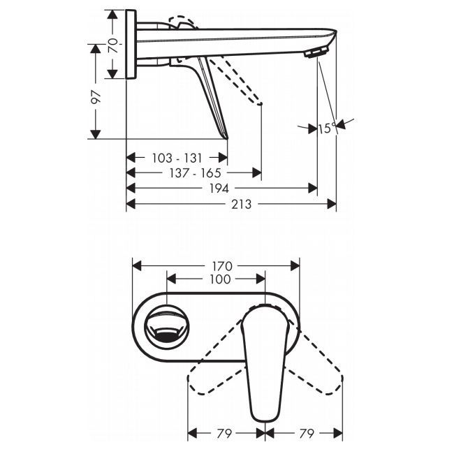 Смеситель для раковины Hansgrohe Novus (цвет - хром) 71127000 71127000 &mdash; фото в Esantehnika