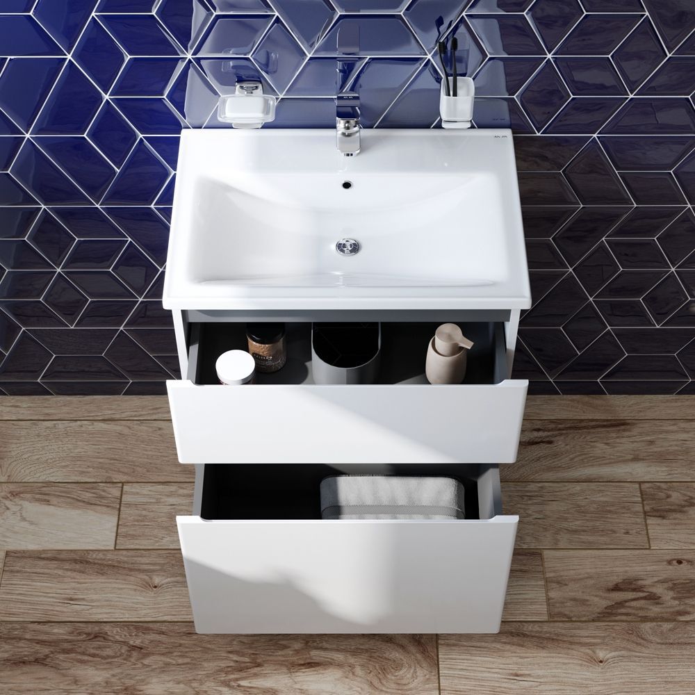 Комплект мебели тумба с умывальником AM.PM X-Joy 65 х 45 х h85 см, белый глянец M85-FSX0652-WC0652WG38 M85-FSX0652-WC0652WG38 &mdash; фото в Esantehnika