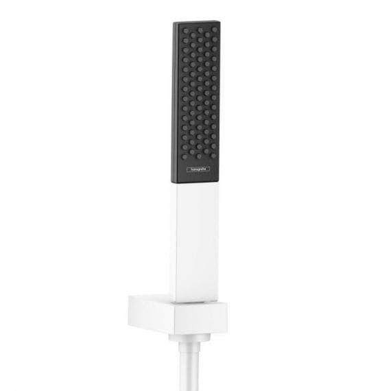 Ручной душ Hansgrohe Rainfinity, 1 тип струи (цвет - белый матовый) с держателем и шлангом 1,25 м 26857700 26857700 &mdash; фото в Esantehnika