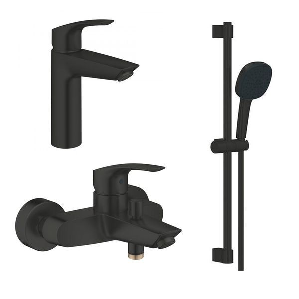 Набор смесителей Grohe EuroSmart 3 в 1 чорний матовий UA123246M243 UA123246M243 &mdash; фото в Esantehnika