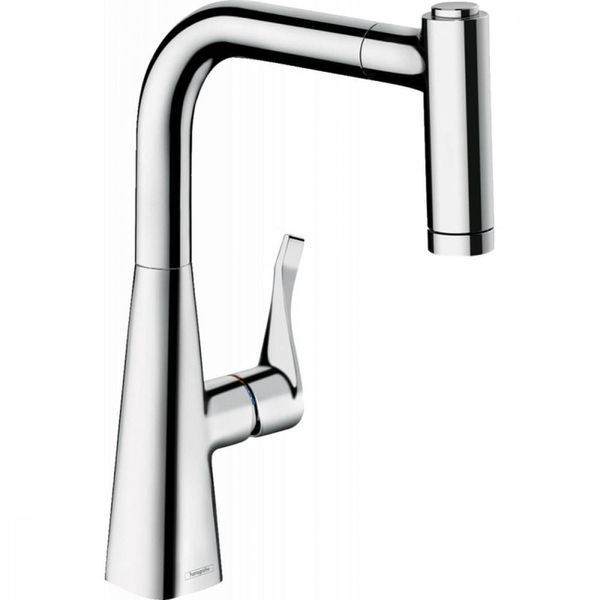 Змішувач для кухні 220, з витяжним душем, 2jet Hansgrohe Metris M71 (колір - хром) 73800000 73800000 &mdash; фото в Esantehnika