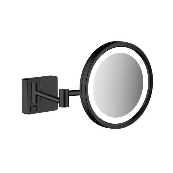 Дзеркало косметичне з LED підсвічуванням Hansgrohe AddStoris, чорний матовий 41790670 41790670 &mdash; фото в Esantehnika