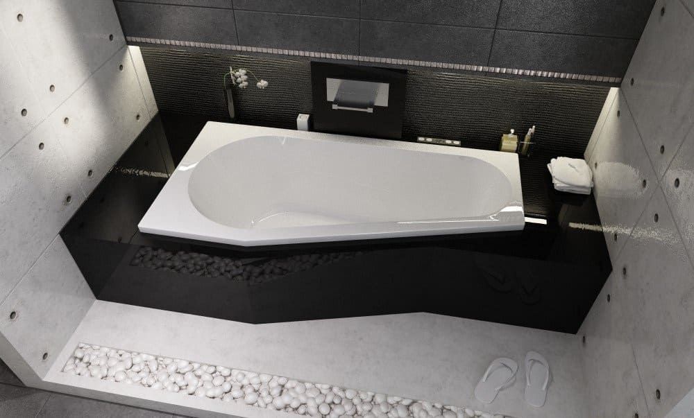 Ванна акрилова асиметрична Riho Delta 160x80 права (B068001005) BB8200500000000 B068001005 &mdash; фото в Esantehnika