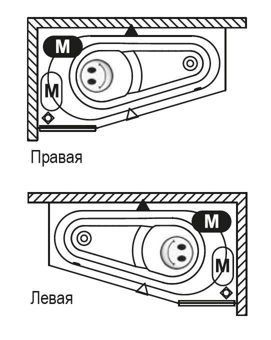 Ванна акрилова асиметрична Riho Delta 160x80 права (B068001005) BB8200500000000 B068001005 &mdash; фото в Esantehnika