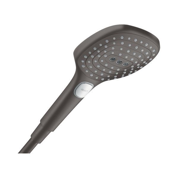 Лейка для душа Hansgrohe Raindance Select E 120 (цвет - шлифованный чёрный хром), 3 вида струи 26520340 26520340 &mdash; фото в Esantehnika
