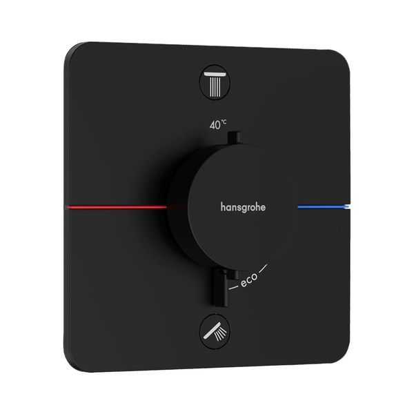 Термостат на 2 споживачі Hansgrohe ShowerSelect Comfort Q (колір - чорний матовий) 15583670 15583670 &mdash; фото в Esantehnika