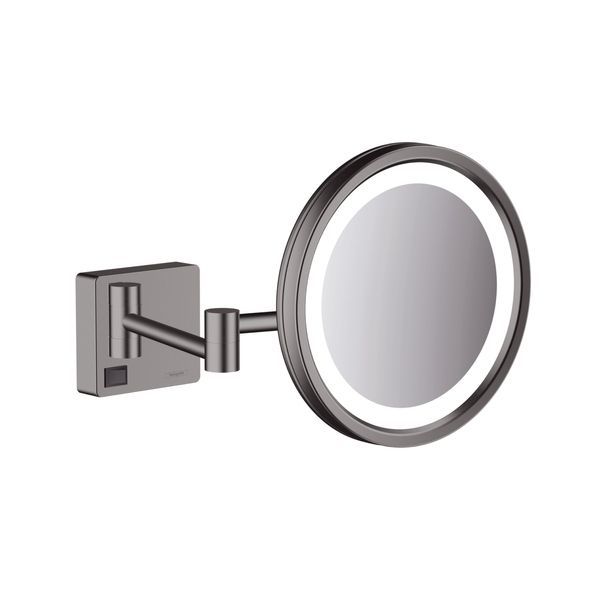 Дзеркало косметичне з LED підсвічуванням Hansgrohe AddStoris, шліфований чорний хром 41790340 41790340 &mdash; фото в Esantehnika