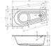 Ванна акрилова асиметрична Riho Delta 160x80 права (B068001005) BB8200500000000 B068001005 &mdash; фото в Esantehnika