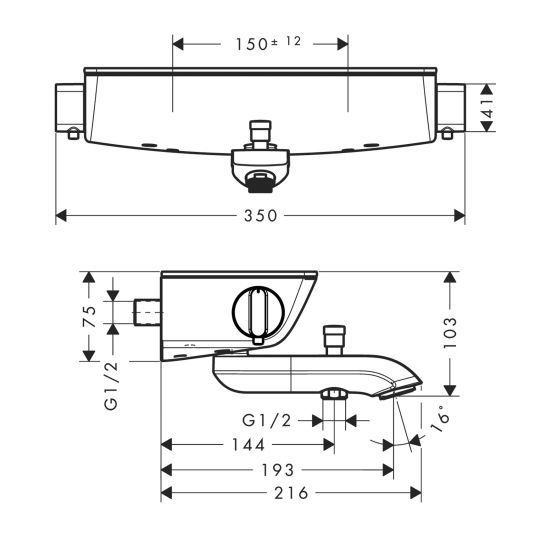 Термостат для ванны Ecostat Select Hansgrohe 13141000 13141000 &mdash; фото в Esantehnika