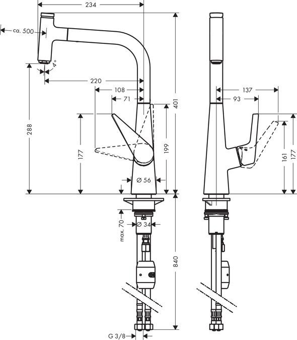 Смеситель для кухни Hansgrohe Talis Select S (72821000) 72821000 &mdash; фото в Esantehnika
