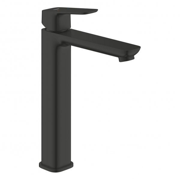 Смеситель для раковин-чаш XL-размера Grohe Cubeo чёрный матовый (1017292430) 1017292430 &mdash; фото в Esantehnika