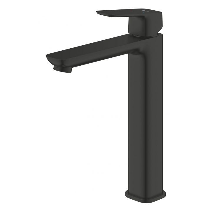Смеситель для раковин-чаш XL-размера Grohe Cubeo чёрный матовый (1017292430) 1017292430 &mdash; фото в Esantehnika
