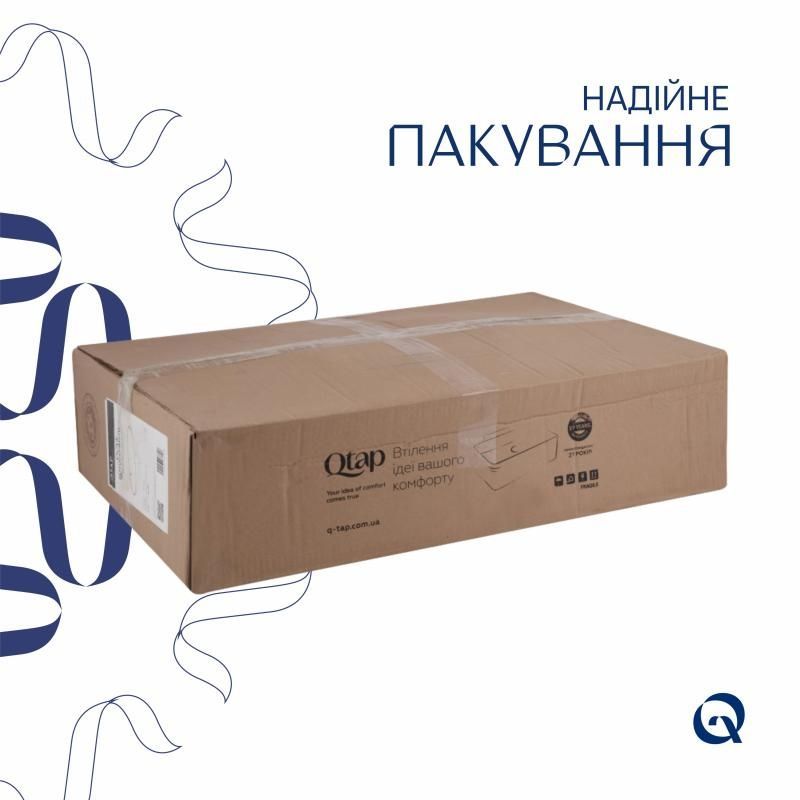 Комплект Qtap Dove: Раковина накладна овальна 635x420x150 мм White + Донний клапан PU02O QT06113077WN47309 QT06113077WN47309 &mdash; фото в Esantehnika