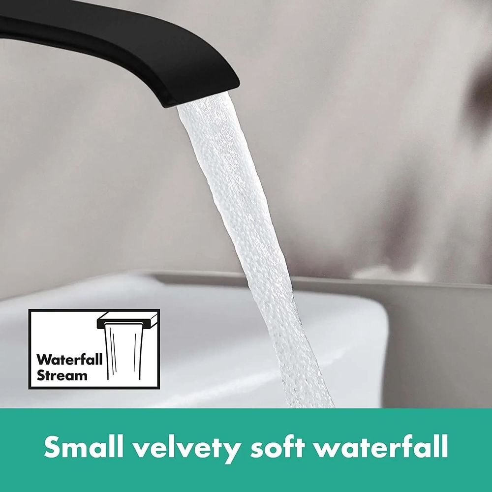 Змішувач для раковини настінний Hansgrohe Vivenis (колір - чорний матовий), вилив 195 мм 75050670 75050670 &mdash; фото в Esantehnika