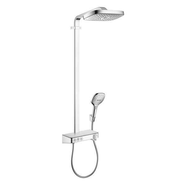 Душевая система с термостатом Hansgrohe Raindance Select E Showerpipe 300 3jet с ShowerTablet Select 300 (цвет - хром) 2712700 27127000 &mdash; фото в Esantehnika