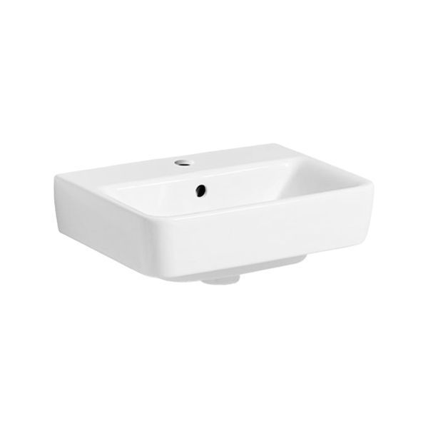 Маленькая (мини) раковина Geberit Selnova Compact 45 х 34 см, с 1 отверстием под смеситель 501.548.00.1 501.548.00.1 &mdash; фото в Esantehnika