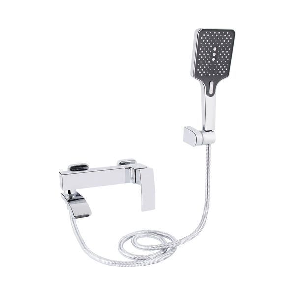 Смеситель для ванны Qtap Swan Cascada с поворотным изливом (с душевым гарнитуром) QTSWA260CRM45565 Chrome QTSWA260CRM45565 &mdash; фото в Esantehnika