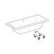 Ванна акриловая 180 х 80 х h42 см Geberit Selnova Square Duo в комплекте с ножками 554.387.01.1 554.387.01.1 &mdash; фото в Esantehnika