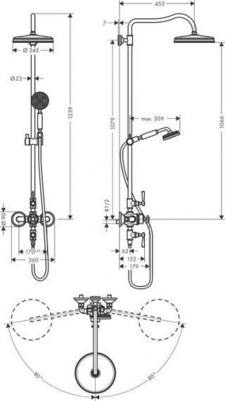 Душова система Axor Montreux Showerpipe 240 1jet 16572000 16572000 &mdash; фото в Esantehnika