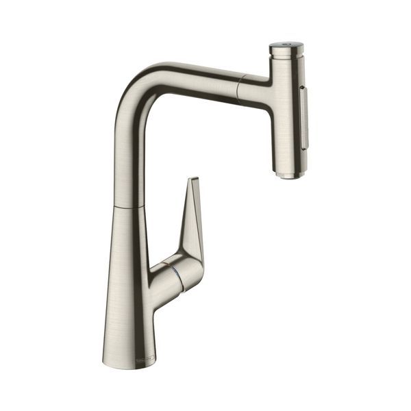 Кухонний змішувач 220, з витяжним душем, 2jet Hansgrohe Talis Select M51 (колір - сталь) 72824800 72824800 &mdash; фото в Esantehnika